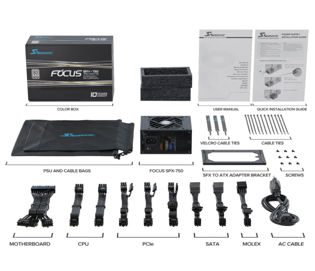 SEASONIC FOCUS SPX 750W 80 Plus Platinum FOCUS-SPX-750 - 1058691 - zdjęcie 9